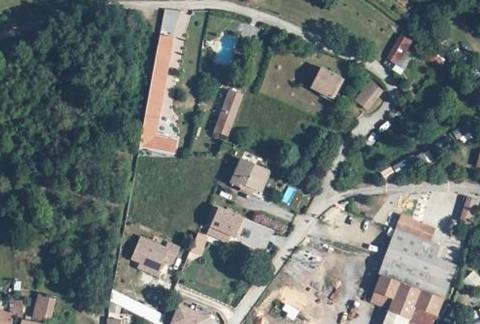 Vue aérienne du Camping à l’Ombre des Sycomores à Lalevade-d’Ardèche
