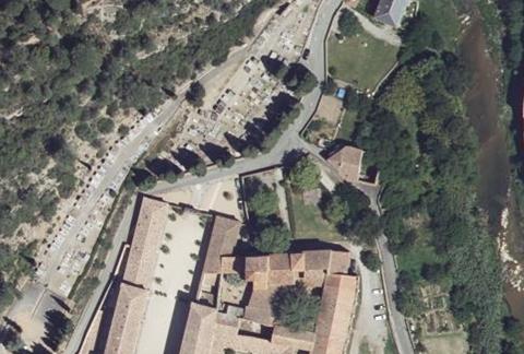 Vue aérienne du Camping de Boucocers à Lagrasse