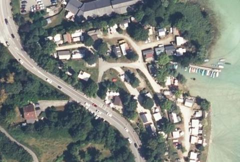 Vue aérienne du Camping de l’Arbaz à Novalaise