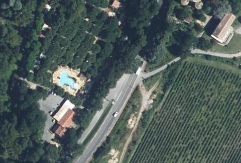 Vue aérienne du Camping de Laborie à Pradons