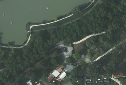 Vue aérienne du Camping l’Île aux Loisirs à Le Mung