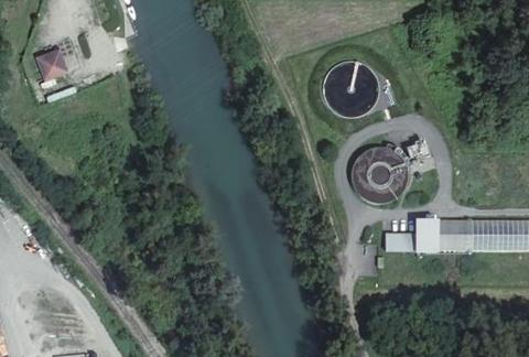 Vue aérienne du Camping l’Île du Rhin à Biesheim
