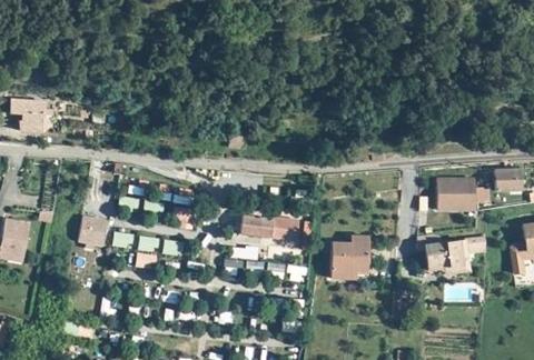 Vue aérienne du Camping la Charderie à Pont-de-Labeaume