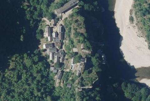 Vue aérienne du Camping le Site à Sainte-Enimie