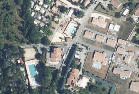 Vue aérienne du Camping les Peupliers à Saint-Maurice-d’Ardèche