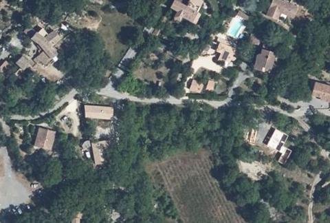 Vue aérienne du Camping Olé Camp à Balazuc