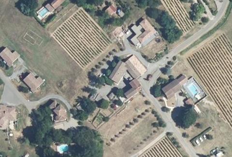 Vue aérienne du Camping Yelloh ! Village la Plaine à Ruoms